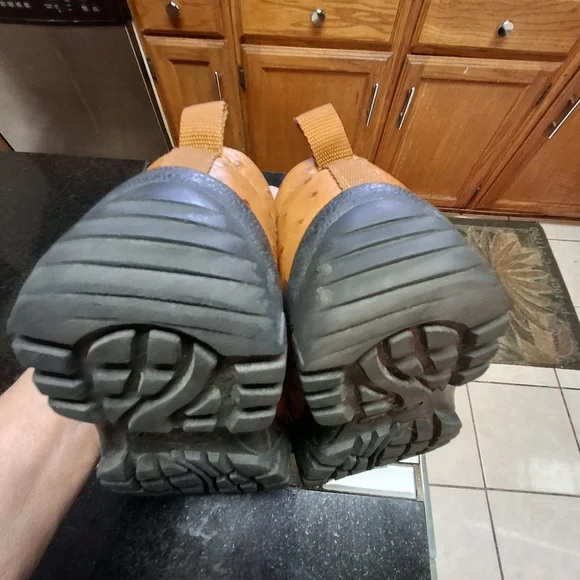 Roper Performance Faux Ostrich Leather Brown Slip-on Shoes Youth Kids Size 3 - Picture 10 of 16